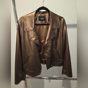 torrid Metallic Bronze Faux Leather Moto Jacket